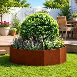 Durable Round Garden Planter in Steel - 120 x 120 x 35 cm