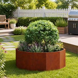 Premium Round Steel Garden Planter for Outdoor Use 90x90x35cm