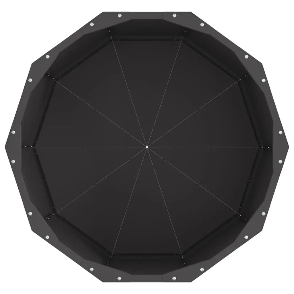 Round Steel Planter 60x60x35cm Black Outdoor