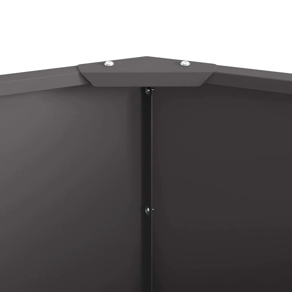Round Steel Planter 60x60x35cm Black Outdoor