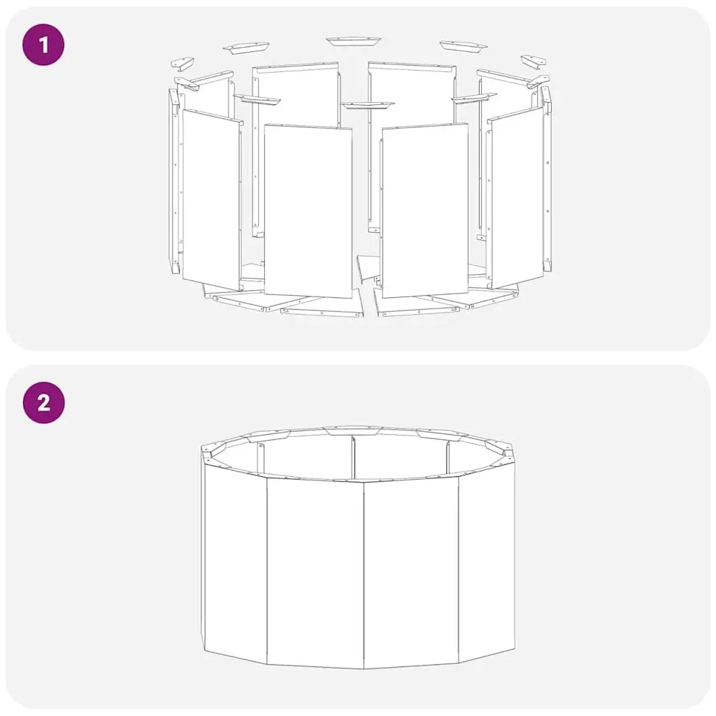 Round Steel Planter 60x60x35cm Black Outdoor