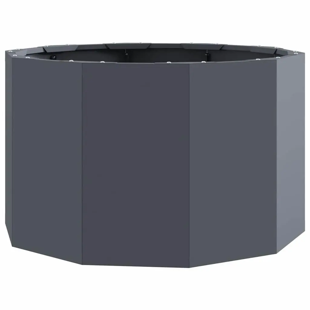 Steel Round Garden Planter in Anthracite