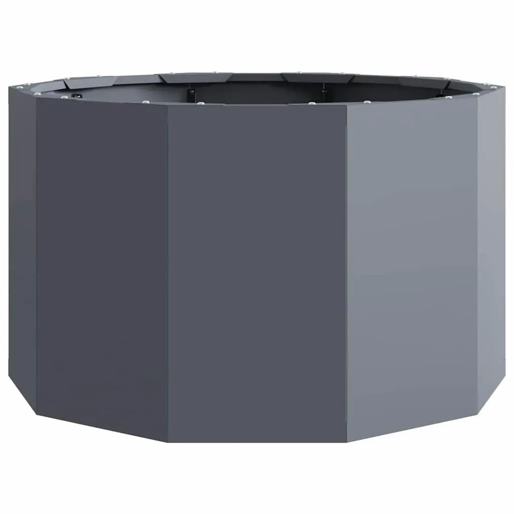 Steel Round Garden Planter in Anthracite
