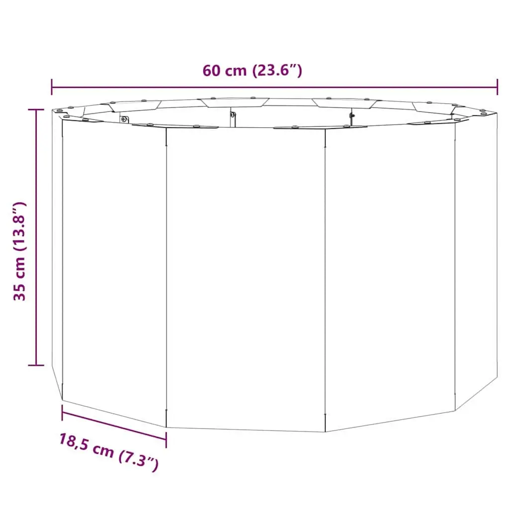 Steel Round Garden Planter in Anthracite