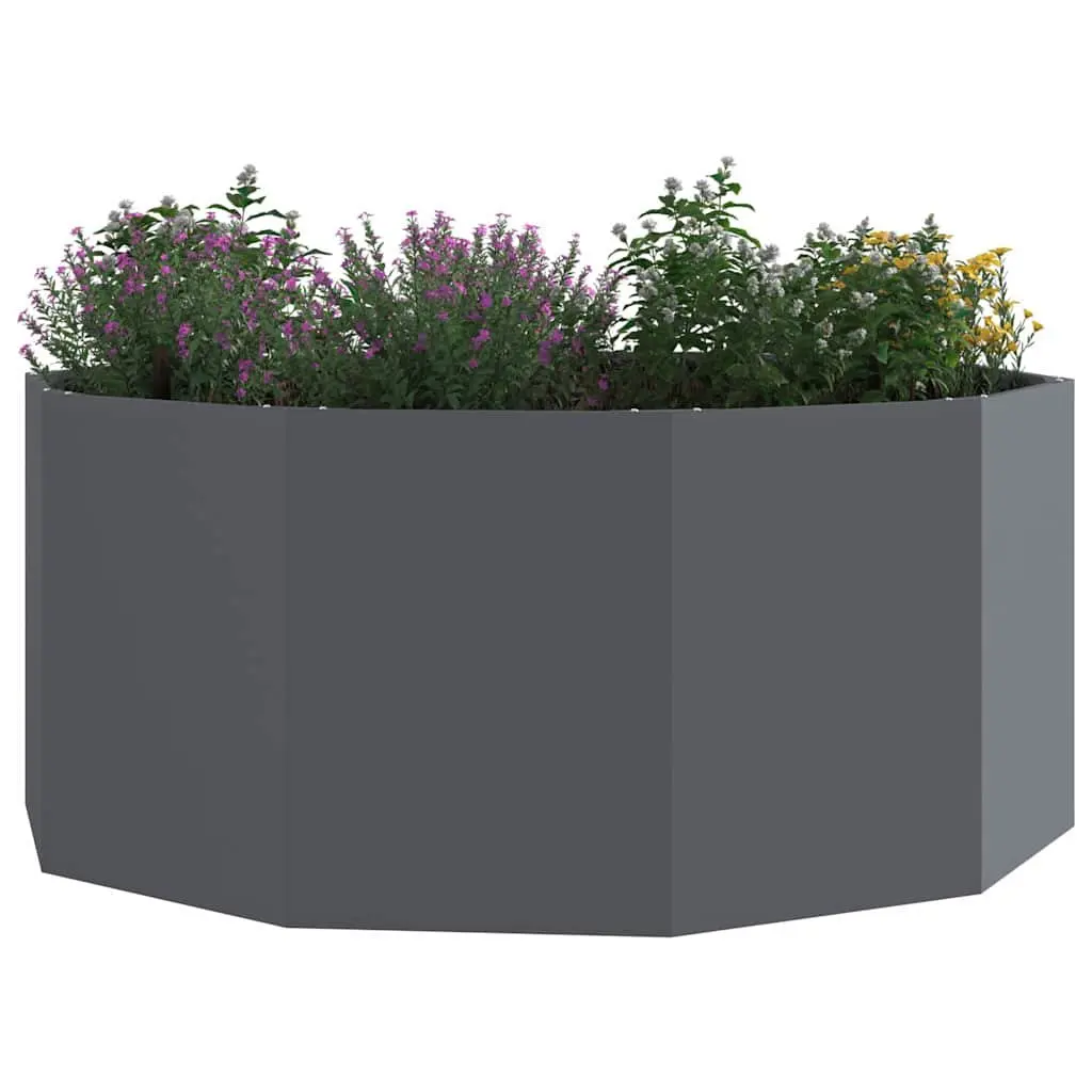 Round Anthracite Garden Planter 120x120x50cm