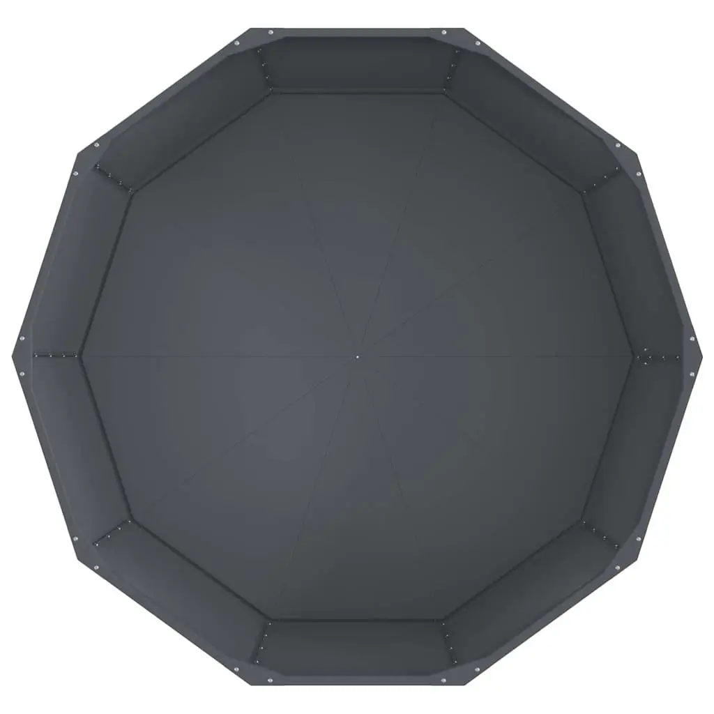 Round Anthracite Garden Planter 120x120x50cm