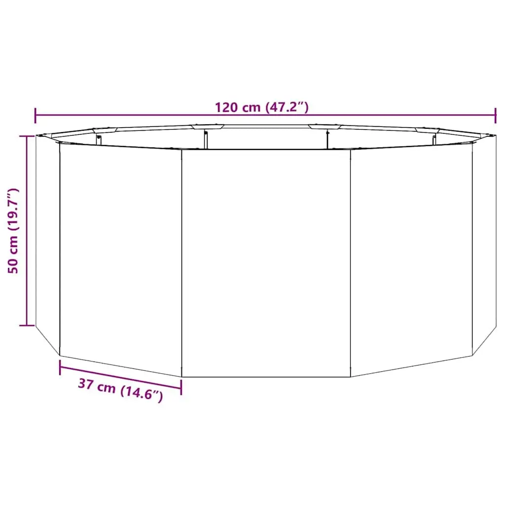 Round Anthracite Garden Planter 120x120x50cm