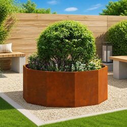 Durable Round Steel Garden Planter for Outdoor Spaces