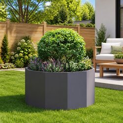 Durable Round Steel Garden Planter for Outdoor Use