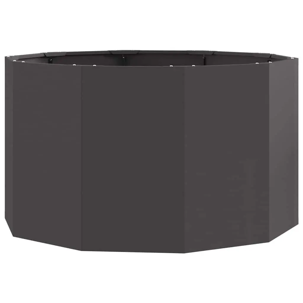 Round Steel Planter 90x90x50cm Black