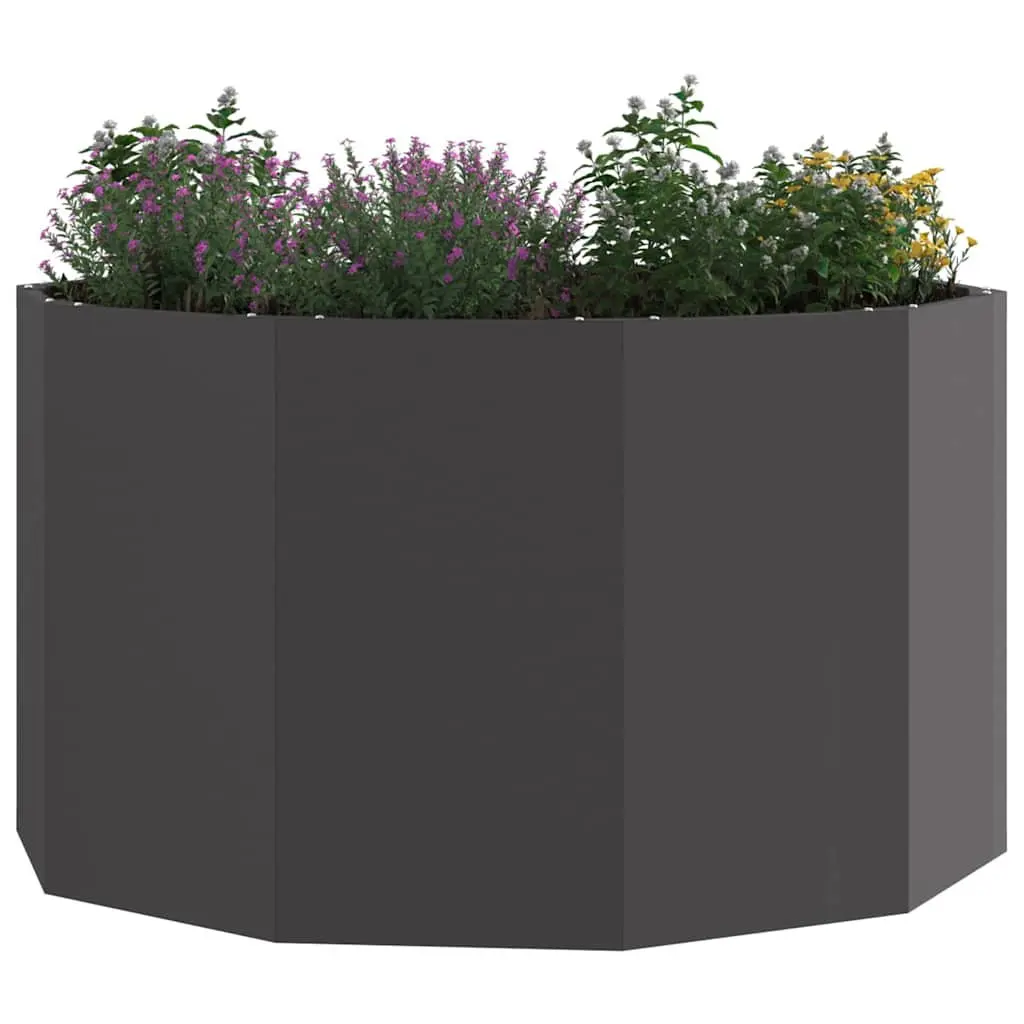 Round Steel Planter 90x90x50cm Black