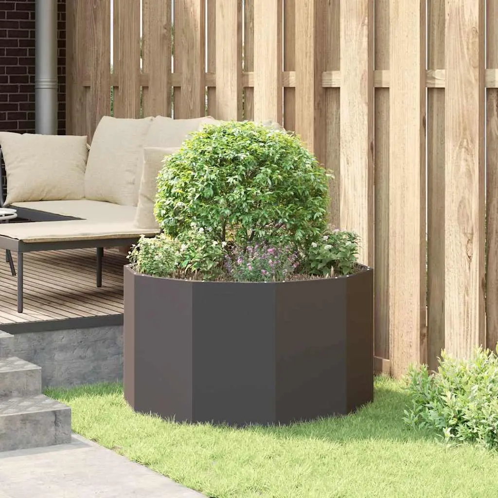 Round Steel Planter 90x90x50cm Black