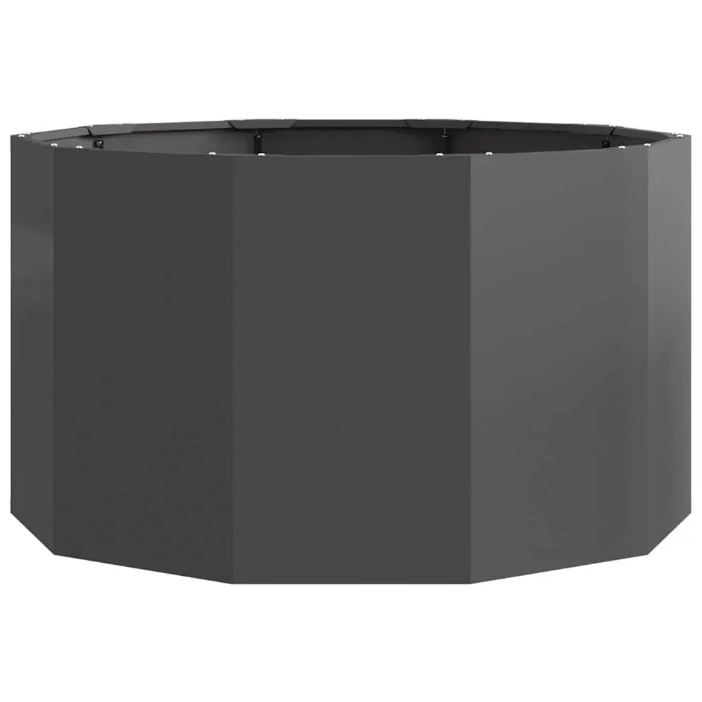Round Steel Planter 90x90x50cm Black