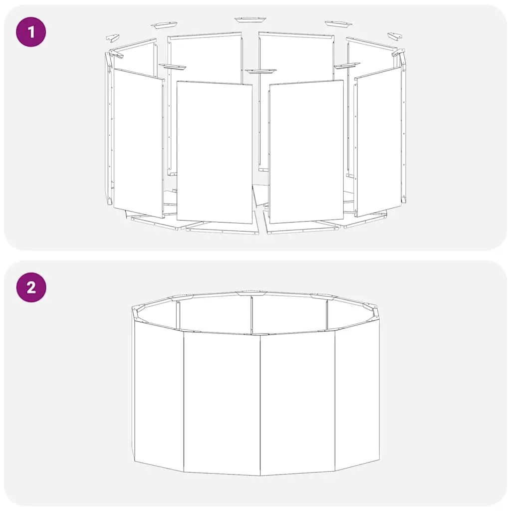 Round Steel Planter 90x90x50cm Black