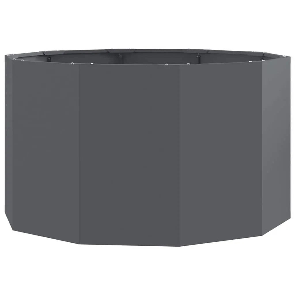 Round Steel Garden Planter in Anthracite