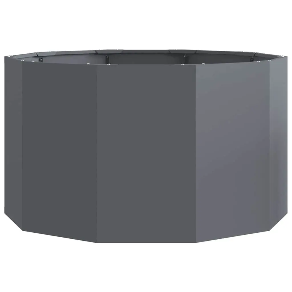Round Steel Garden Planter in Anthracite