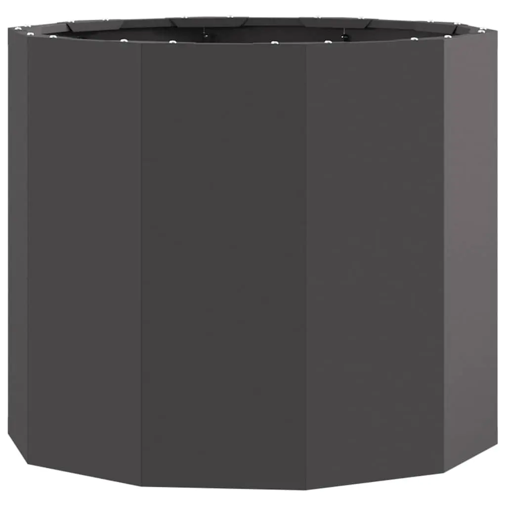 Round Steel Planter 60x60x50cm Black
