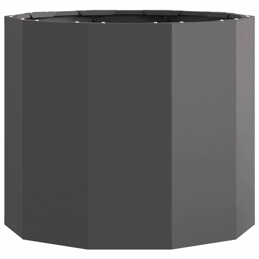 Round Steel Planter 60x60x50cm Black