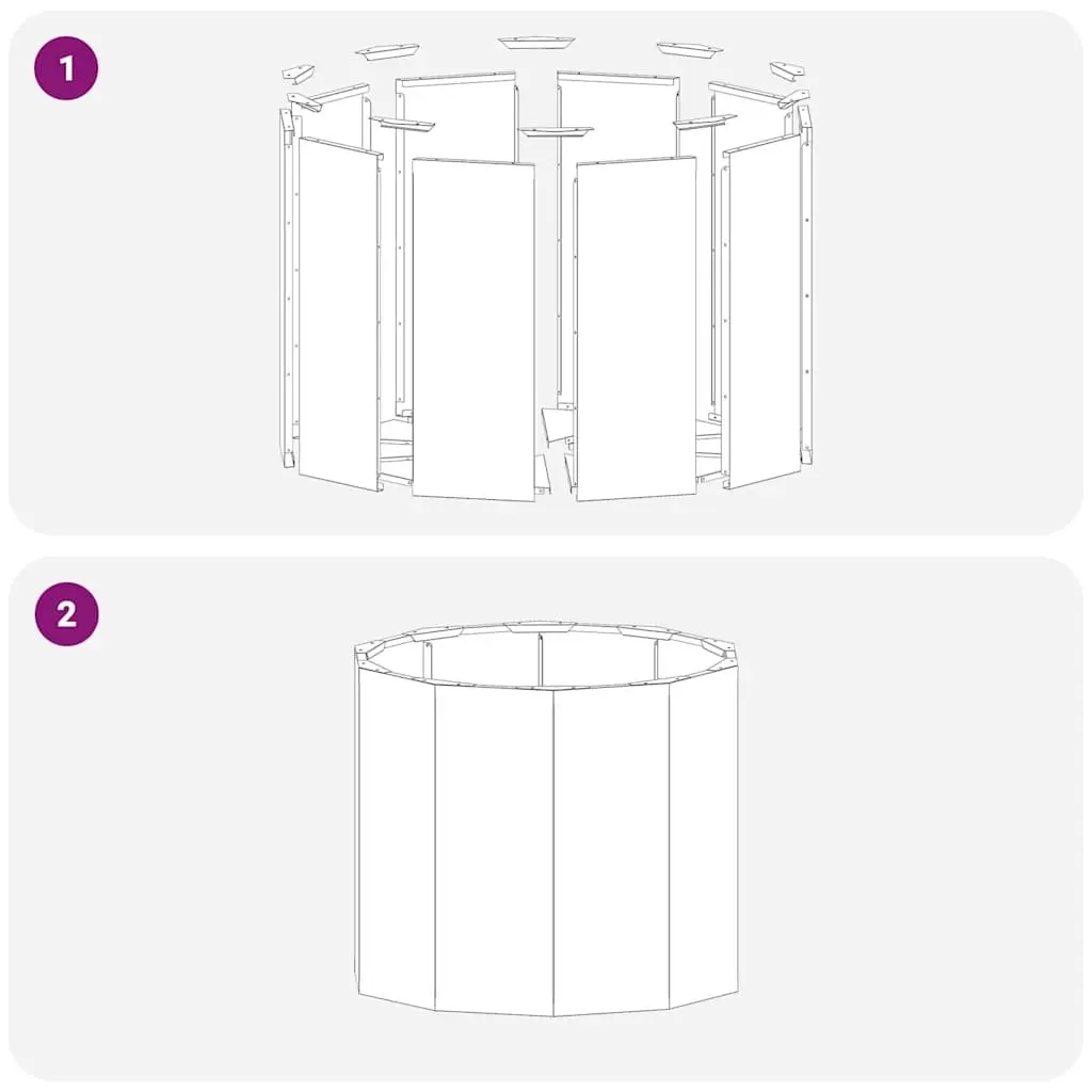 Round Steel Planter 60x60x50cm Black