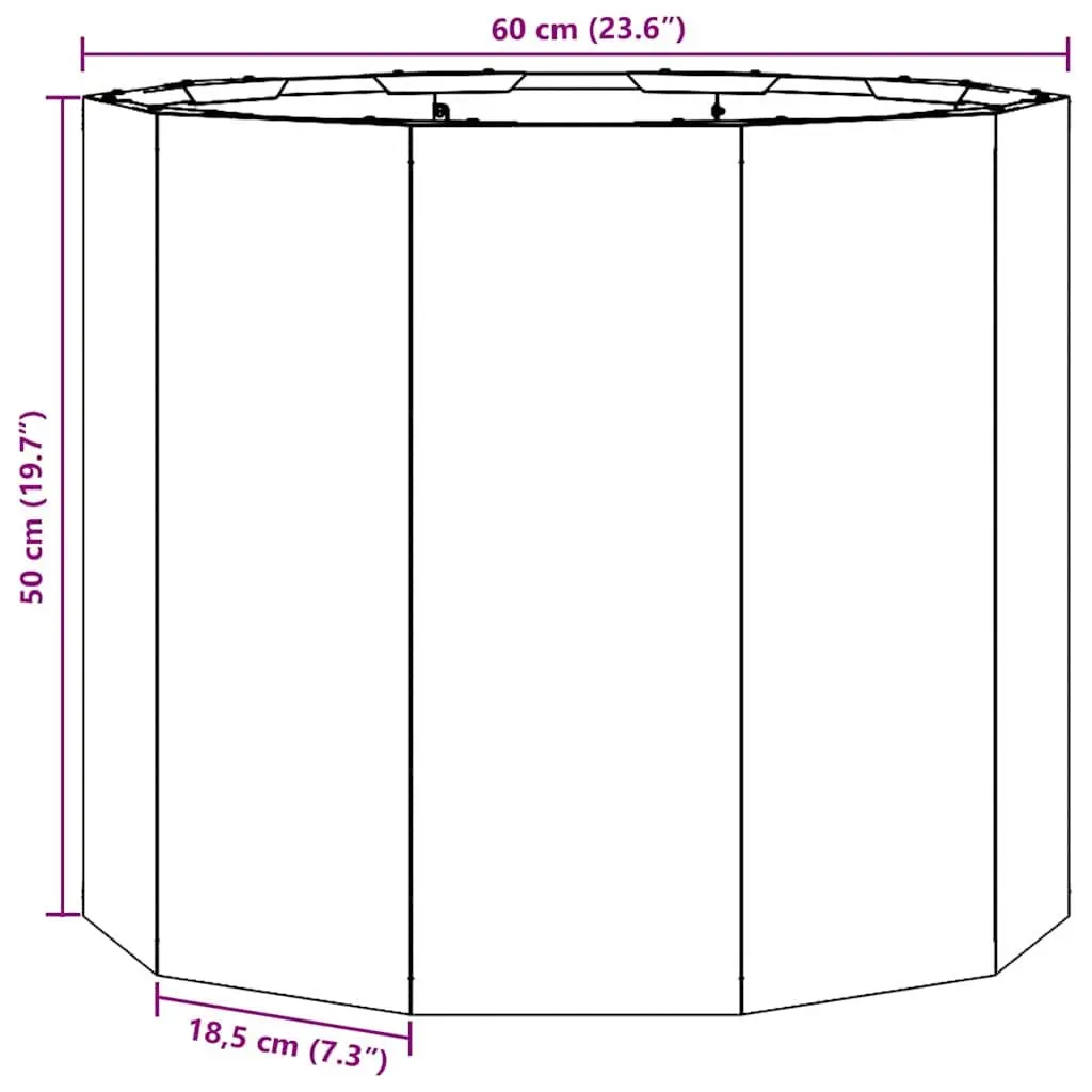Round Anthracite Garden Planter 60x60x50cm