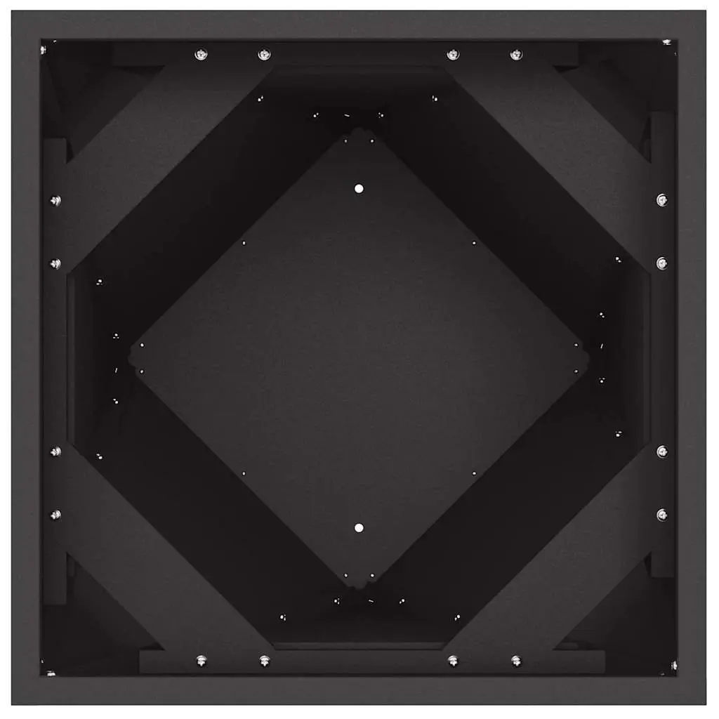 Steel Planter Box 30 x 30 x 75 cm Black Outdoor Garden Pot Rectangular 2 Piece Set
