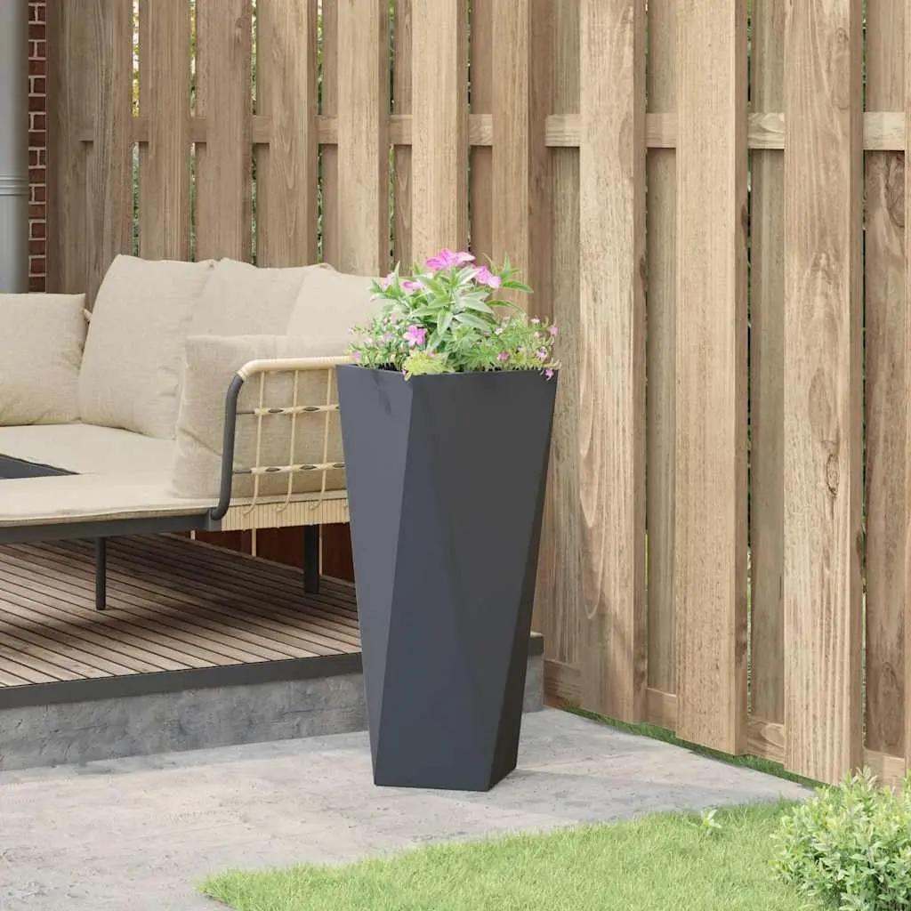 Steel Planter Box Anthracite Rectangular Outdoor Pot 30 x 30 x 75 cm