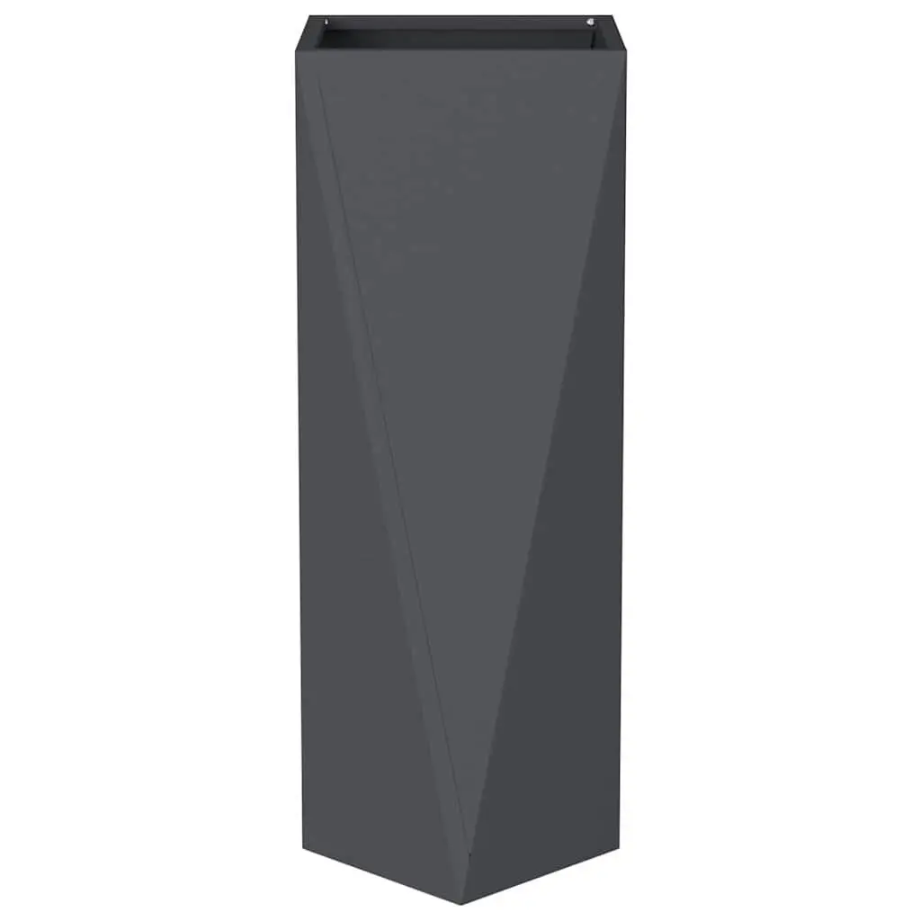 Steel Planter Box Anthracite Rectangular Outdoor Pot 30 x 30 x 75 cm