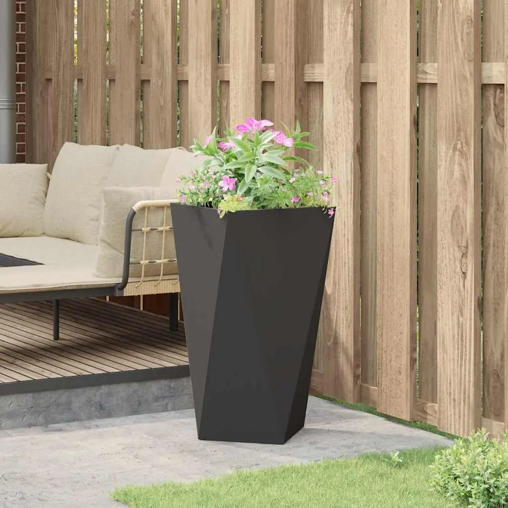 Steel Planter Box 40x40x75cm Rectangular Outdoor Flower Pot Black