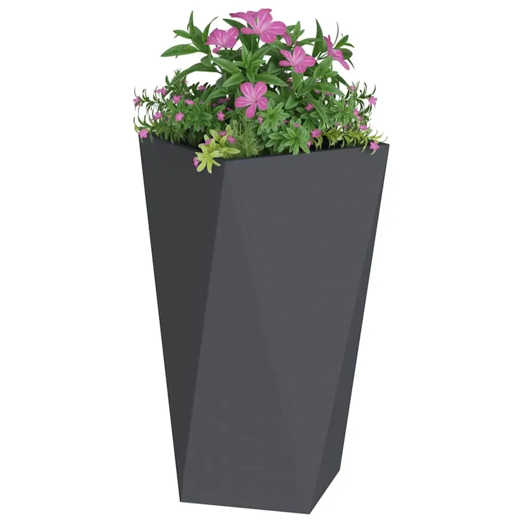 Steel Garden Planters Set in Anthracite