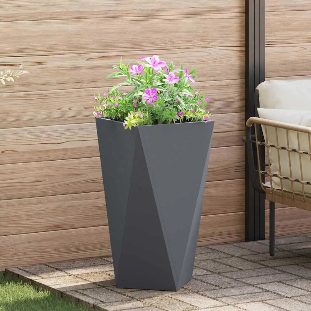 Steel Garden Planters Set in Anthracite