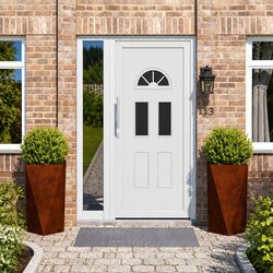 Set of 2 Outdoor Garden Planters Steel Rectangular Pots Modern Home Decor