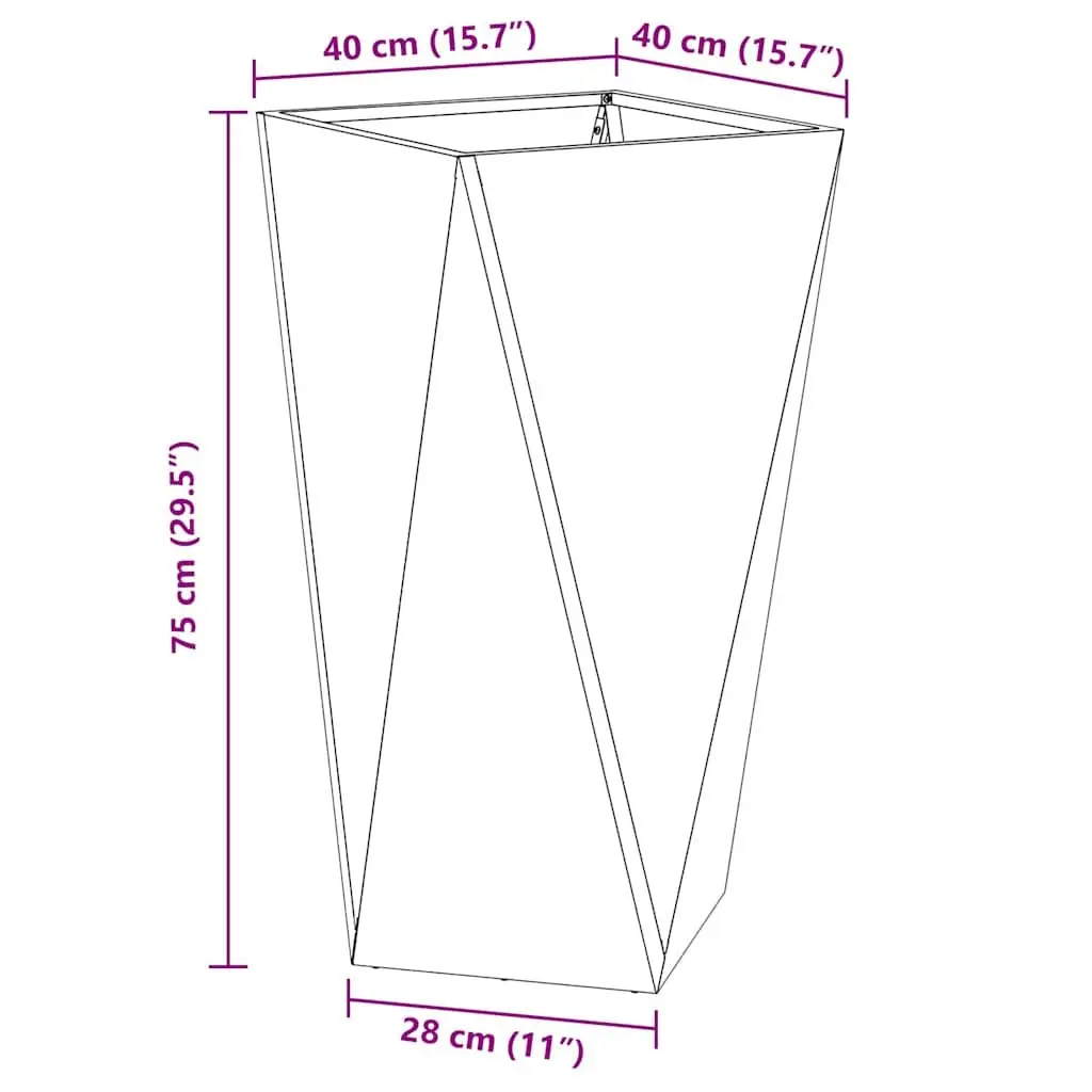 Set of 2 Steel Rectangular Garden Planters