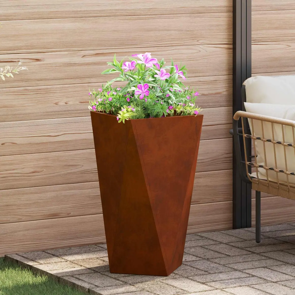 Set of 2 Steel Rectangular Garden Planters