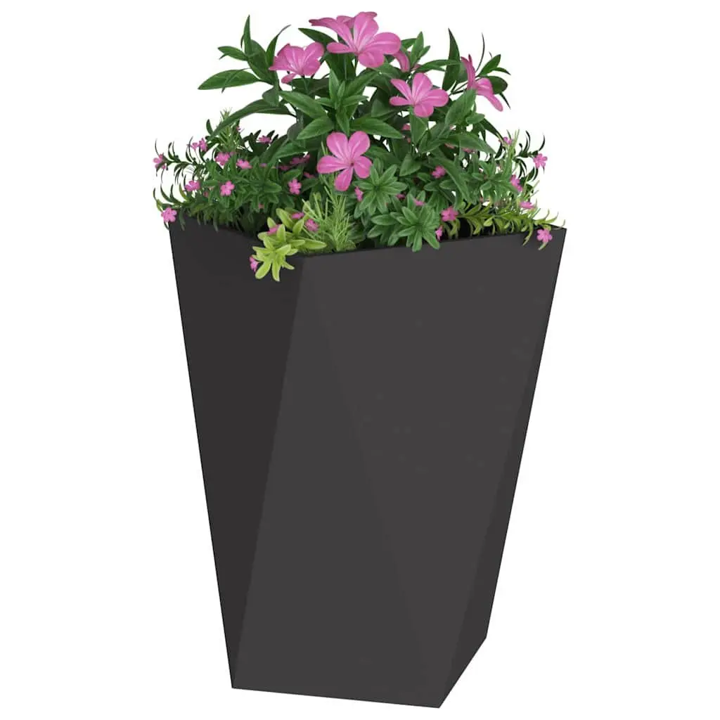 Black Steel Planter Box 50x50x75cm for Gardens