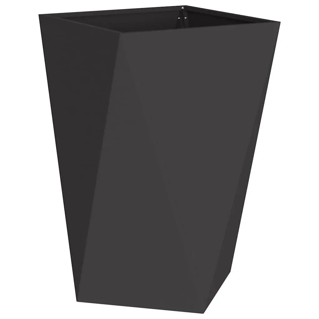 Black Steel Planter Box 50x50x75cm for Gardens