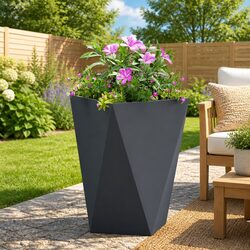 Durable Steel Garden Planter Box 50x50x75cm Anthracite