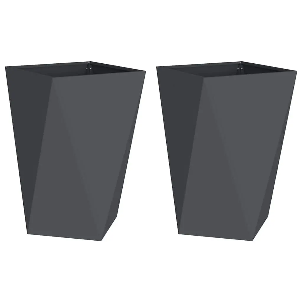 Steel Planter Box 50 x 50 x 75 cm Anthracite 2pcs