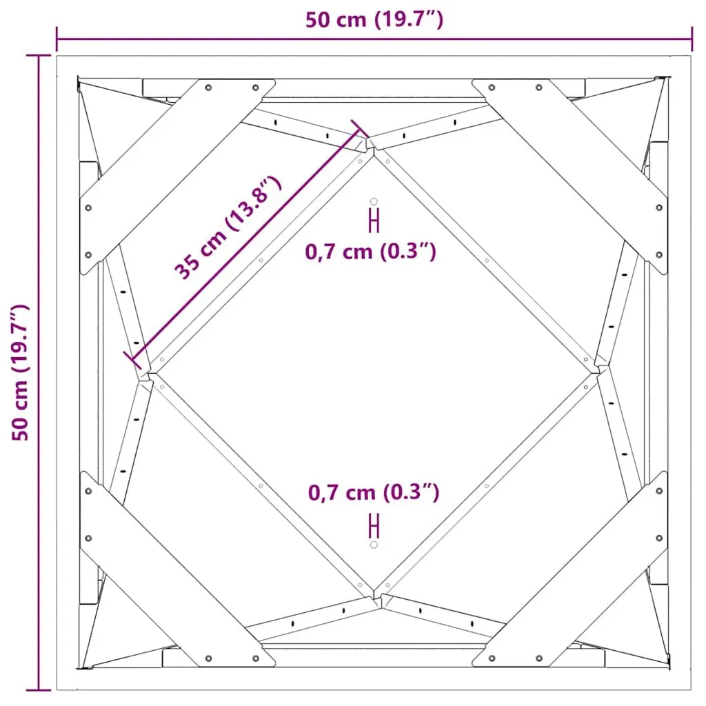 Steel Planter Box 50 x 50 x 75 cm Anthracite 2pcs