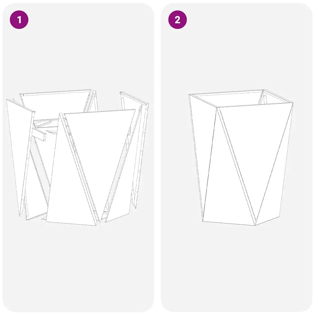 Garden Planter 2 pcs Steel Outdoor Pot Box Corrugated Sides Terrace Decoration