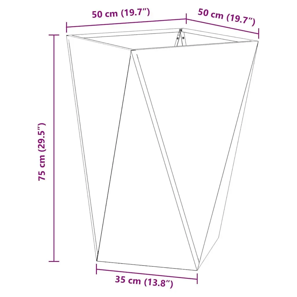 Garden Planter 2 pcs Steel Outdoor Pot Box Corrugated Sides Terrace Decoration