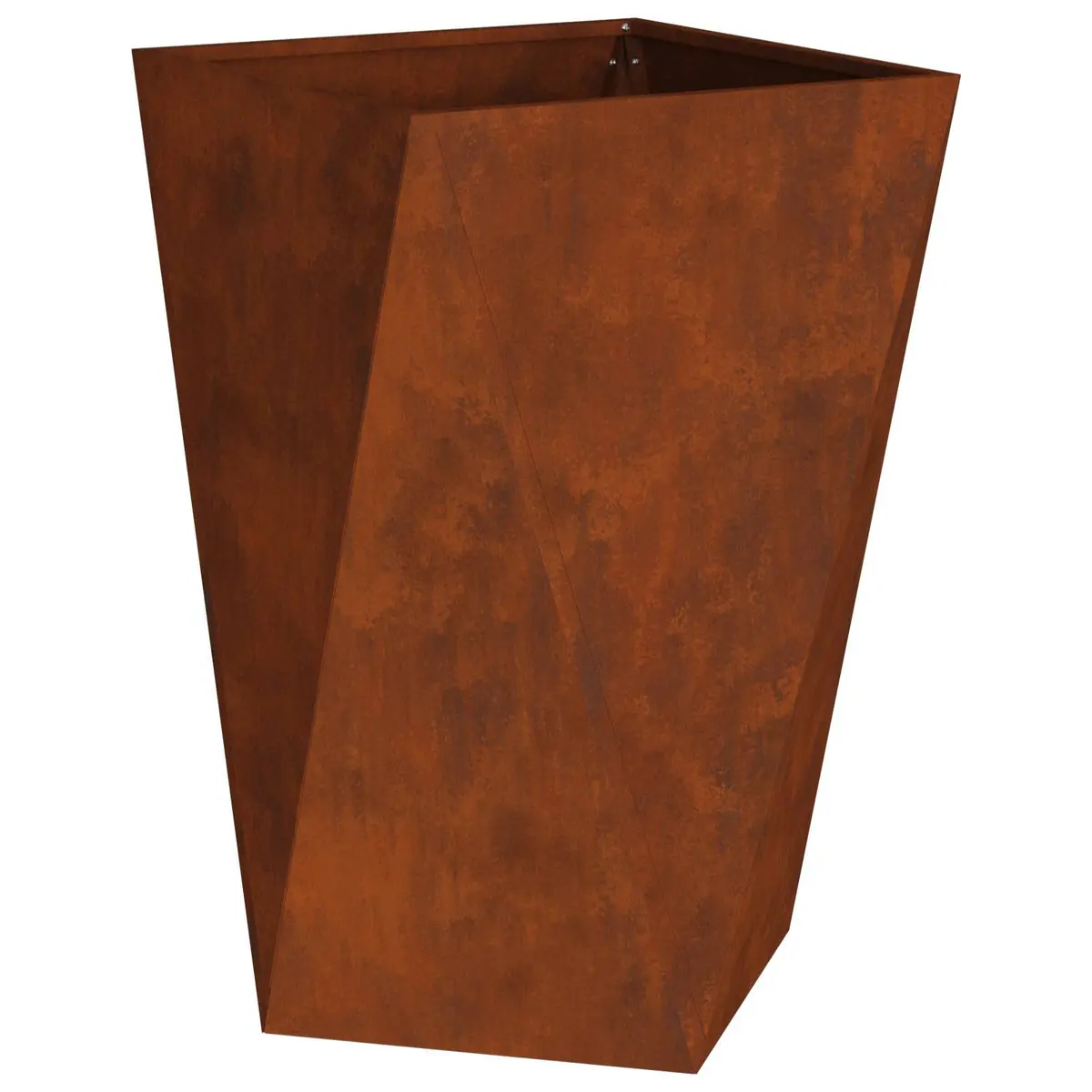 Garden Planter 2 pcs Steel Outdoor Pot Box Corrugated Sides Terrace Decoration