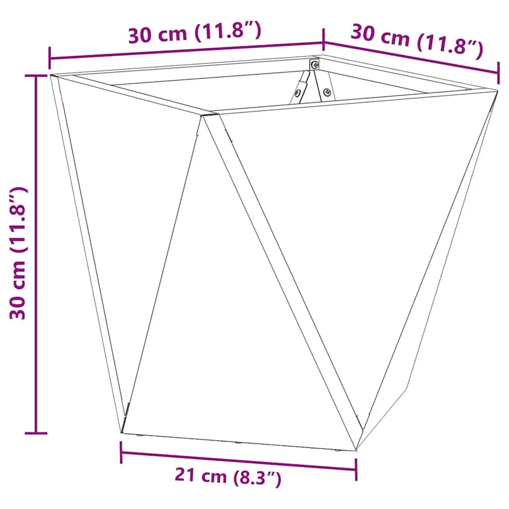 Garden Planter Steel 30x30x30cm Brown 2 pcs Set