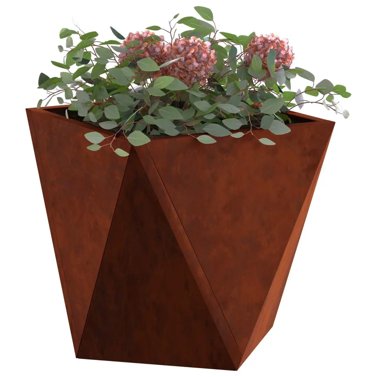 Garden Planter Steel 30x30x30cm Brown 2 pcs Set
