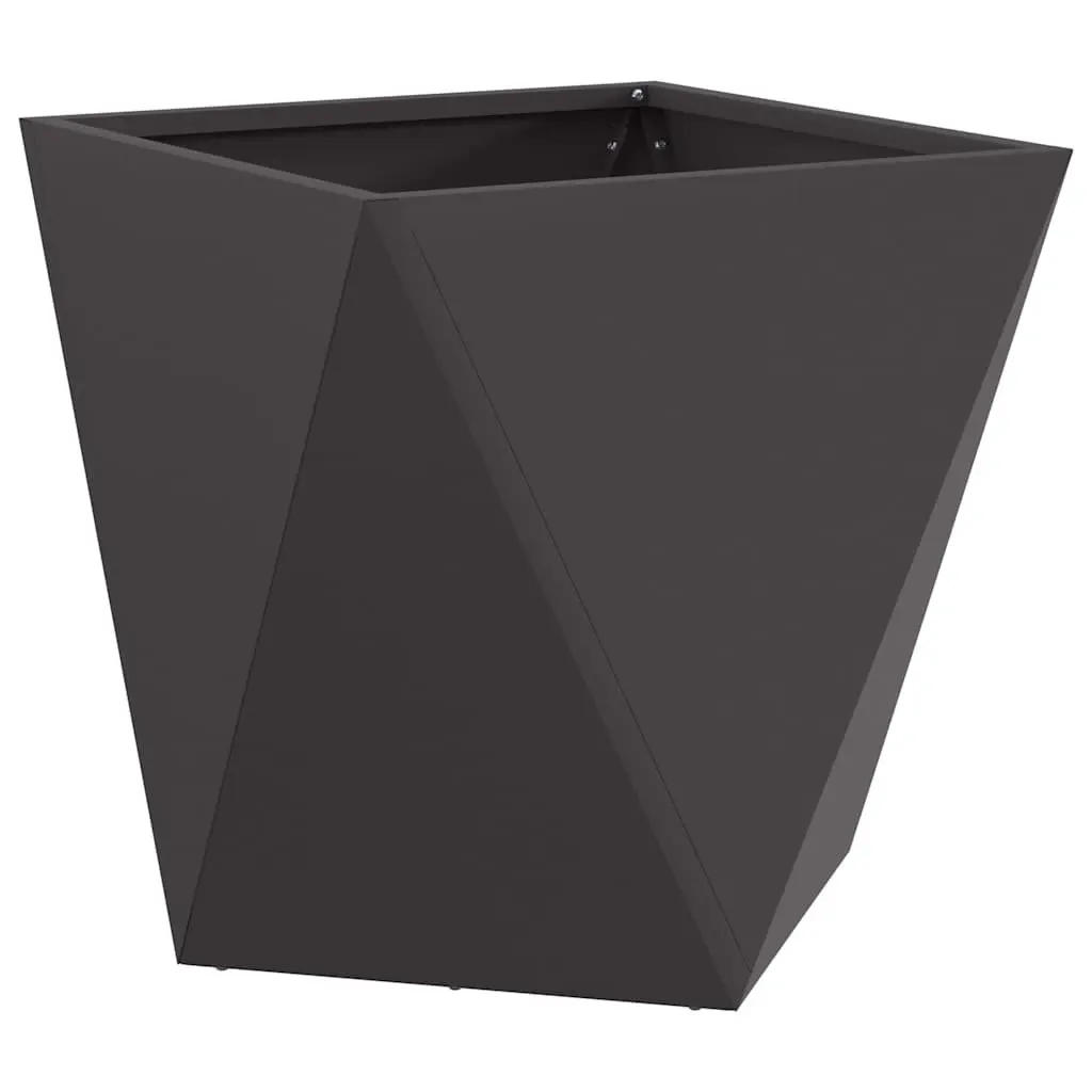 Steel Planter Box 40x40x40cm Black Outdoor Corrugated Planter Pot