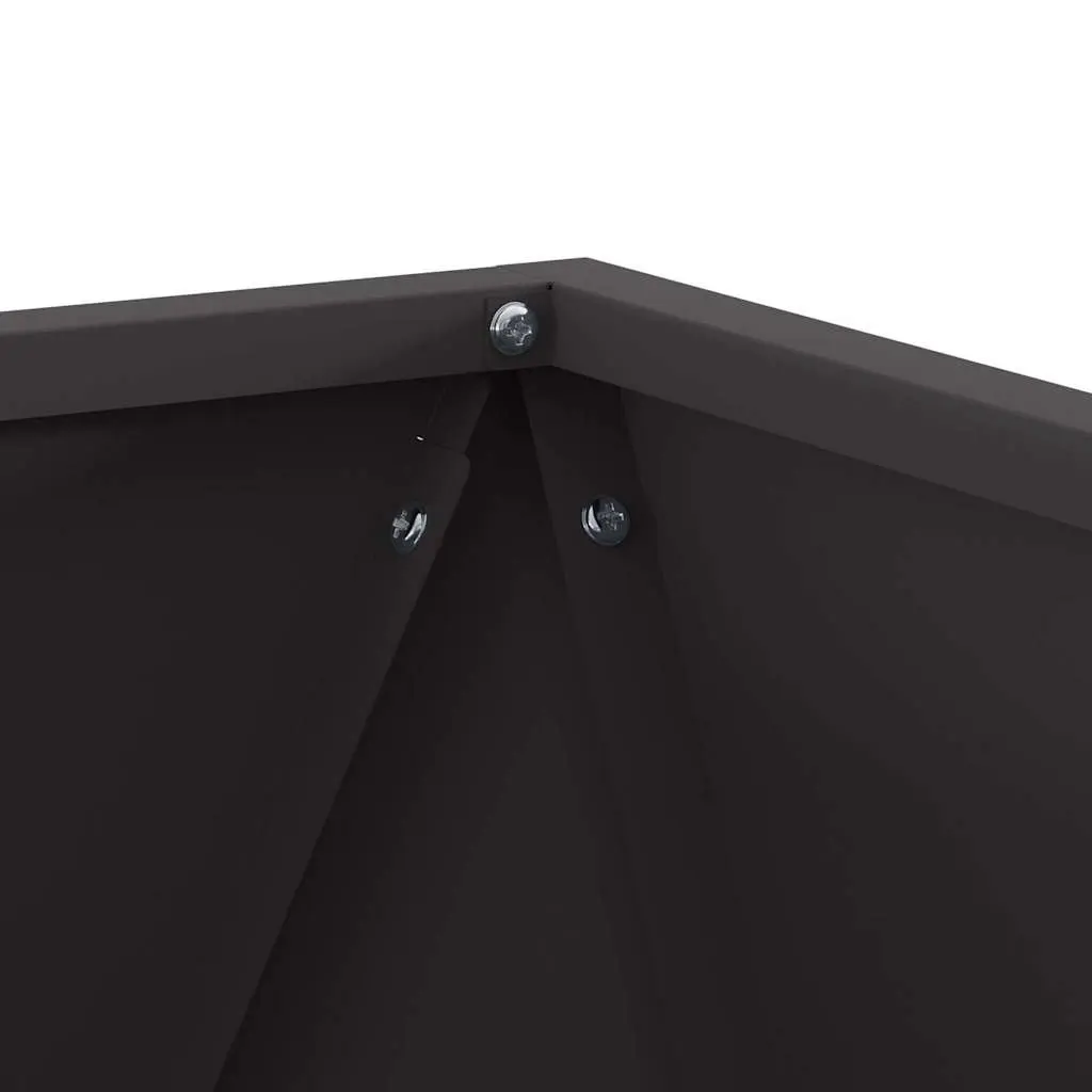 Steel Planter Box 40x40x40cm Black Outdoor Corrugated Planter Pot