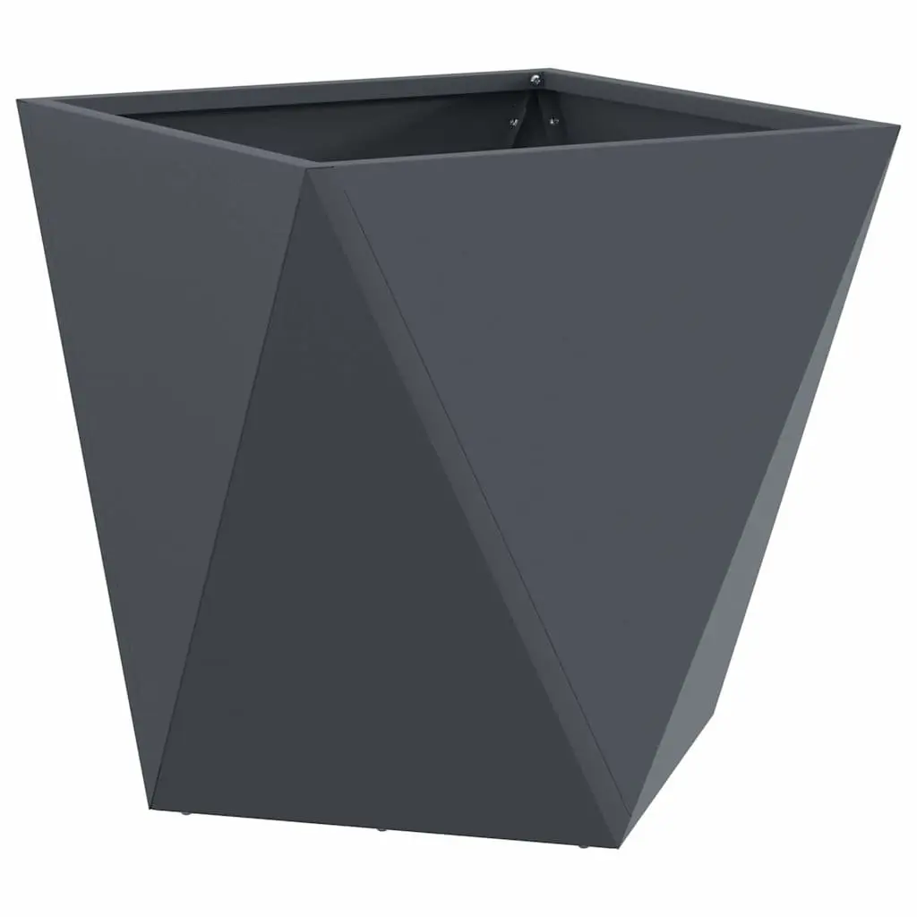 Steel Planter Box Anthracite 40x40x40cm Outdoor Corrugated