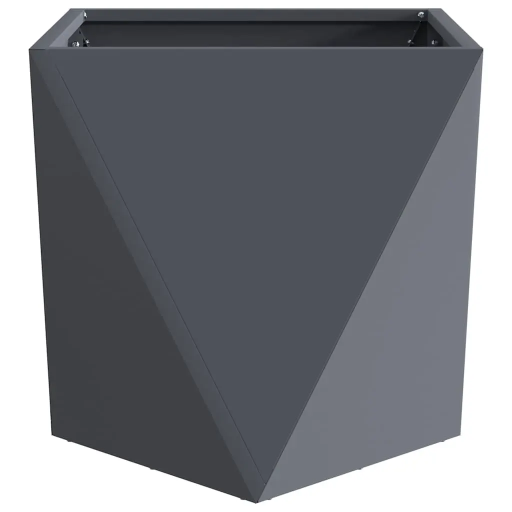 Steel Planter Box Anthracite 40x40x40cm Outdoor Corrugated