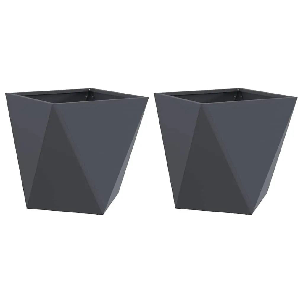Steel Planter Box 40x40x40cm Anthracite 2 Pieces