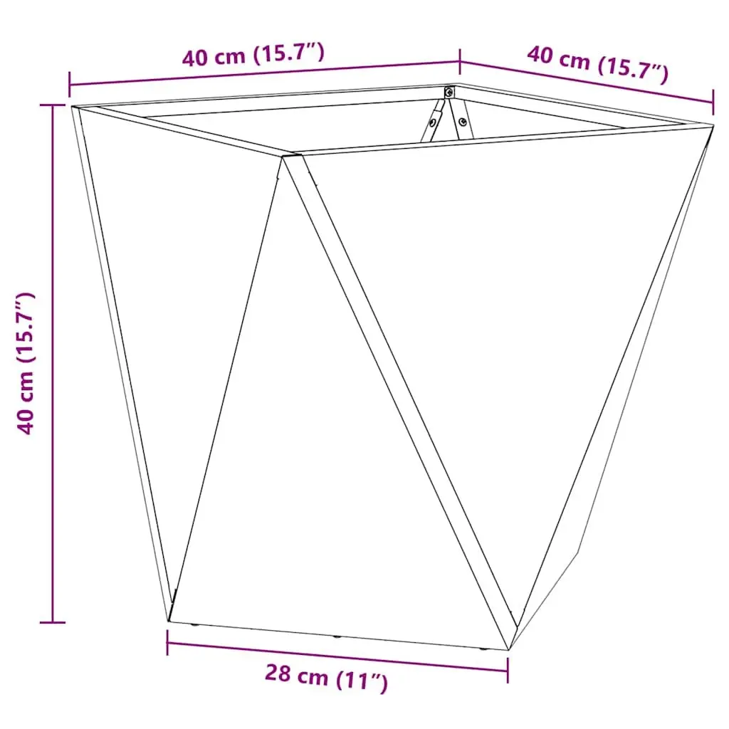 Steel Planter Box 40x40x40cm Anthracite 2 Pieces