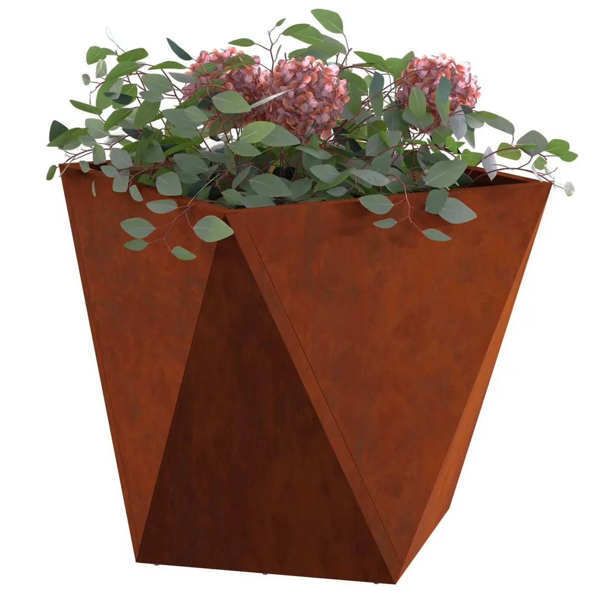 Garden Planter Steel 40 x 40 x 40 cm Brown 2 pcs